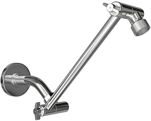 Coeur Designs 11 Inch Shower Extension Arm. Solid Brass and Chrome Finish for Style and Durability. Height/Angle Adjustable for Perfect Position. Fits All Showerhead Models.Teflon Tape Included