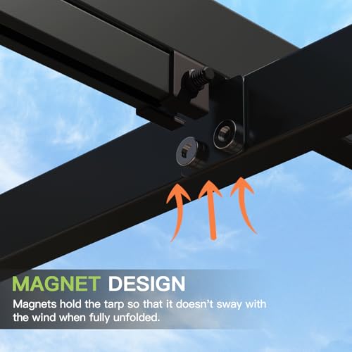 Aoxun 10x12 Outdoor Retractable Pergola with Upgraded Adjustable Canopy image 16