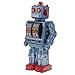 MagiDeal Retro Blue Tin Toy 12'' Electron Robot with Openable Doors on Chest Operated by 2 ''D'' Battery - Walking, Rotating Torso, Sounds