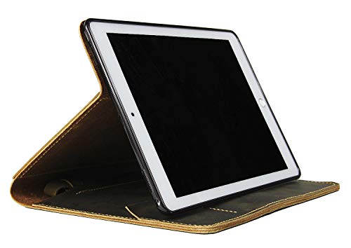 Vintage Distressed Cow Leather iPad Folio Organizer iPad Pro 10.5 Cover Case Stand Apple Pencil Holder SZ01 (iPad Pro 10.5)