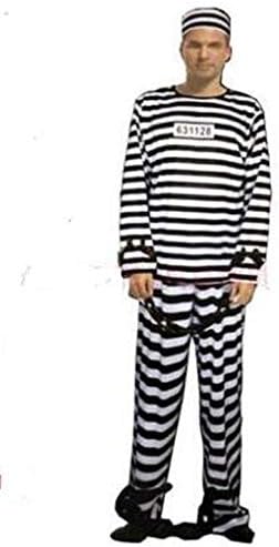 Amazon Co Jp T Showtokyo囚人服 コスチューム 大人用 ハロウィーン仮装 Halloween 犯人 囚人に変身 仮装 変装 ハロウィン 刑務所の受刑者 牢屋衣装長袖 ホビー