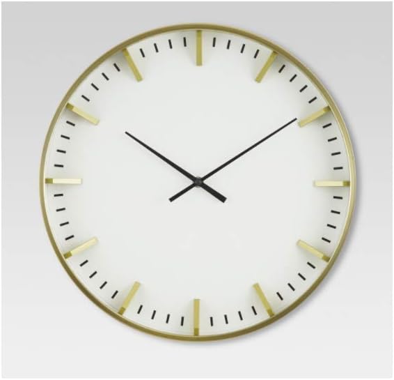Project 62 Raised Marker Wall Clock White/Brass 16