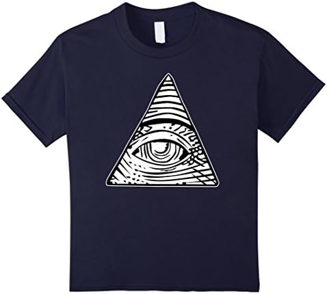 Kids All Seeing Eye Shirt Third Eye Illuminati Conspiracy Group 8 Navy