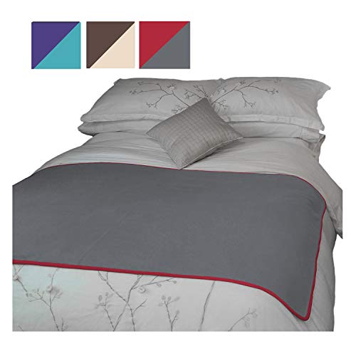 TOP Waterproof Blanket Bonus Pack, Deluxe Bed and Furniture Protector for People and Pets, Leak Proof Moisture Barrier, Soft Fleece (Red Gray Reversible, 2-Pack Jumbo+Midsize)