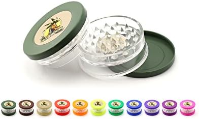 Fast Easy Herb Grinder - No Acrylic - No BPA - Durable Sharp Teeth - For: Weed, Tea, Cannabis, Spices (Green)