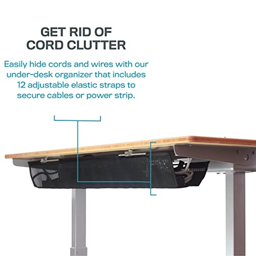 StandDesk Desk Cable Management Tray, Cord Organizer, and Cable Concealer with 12 Adjustable