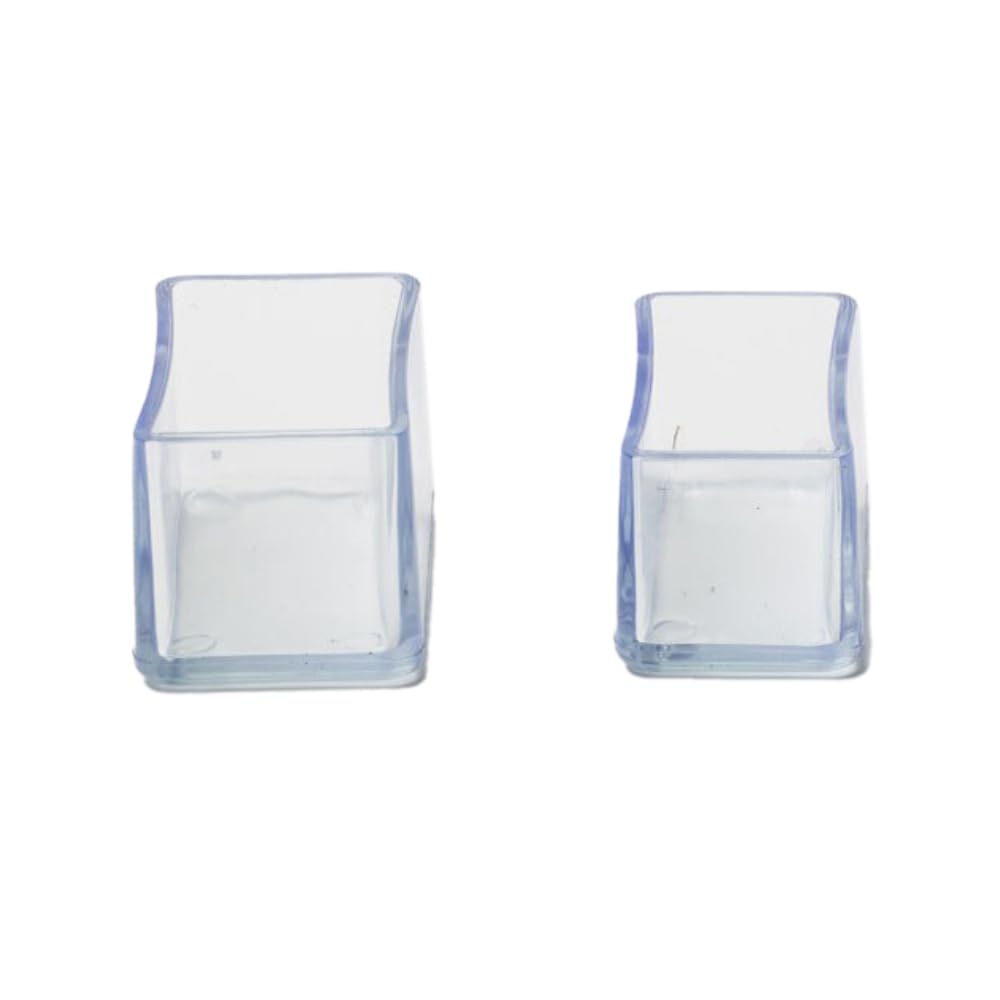 Wambere Pack of 8 rectangular chair leg caps, rectangular chair stoppers, protective caps for chair legs, non-slip floor, thickened chair leg covers, for protection of floors, transparent, 30 x 40 mm