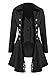 ZLY Women's Victorian Steampunk Gothic Corset, Gothic Tailcoat Steampunk Jacket, Tuxedo Suit Coat Victorian Costume (m, Black)