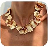 Missgrace Vintage Fashion Bohemian Dainty Silver Gold Plated Leaf Choker Necklace Summer Beach Party Bar Necklace for Women
