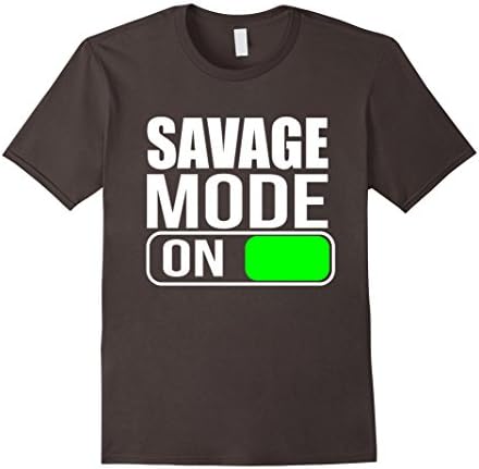 Men's Savage Mode 'ON' T shirt - Savage T shirt  Small Asphalt