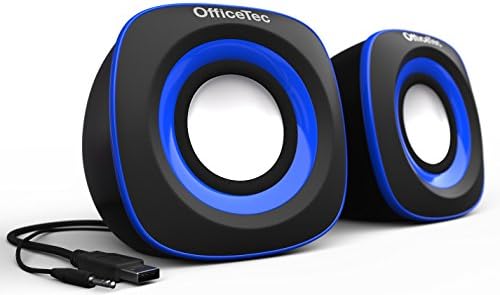 OfficeTec USB Speakers Compact 2.0 System for Mac and PC (Blue)