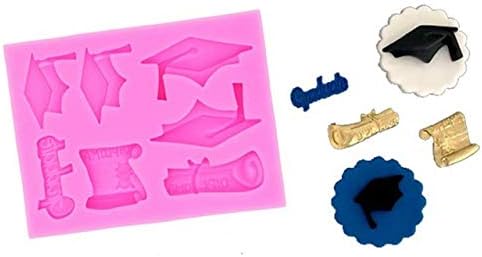 Graduation Hat Shape Cake Fondant Mold Eco-friendly Silicone Cakes Decorating Doctor Hat Chocolate Mould Kitchen Baking Tool