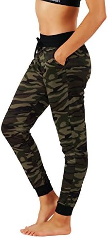 KVKSEA Women's Print and Soled Work Out Joggers Yoga Leggings Sports Gym Workout Pants (M, KJOG/L60-CAMO)