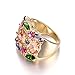 Yoursfs Cocktail Ring Vintage Style Wide Band Statement Ring for Women (Colorful, 7)