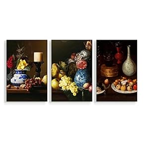 Canvas Wall Art Abstract Watercolor Vases Painting Artwork for Home Prints Framed - 16"x24" x 3 Panels
