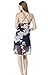 Moxeay Sexy V Neck Spaghetti Straps Back Cross Floral Print Chiffon Dress (L, Blue)