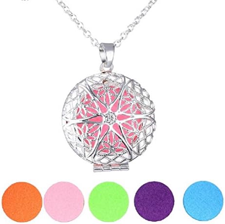 Winsome Faire Essential Oil Diffuser Necklaces - Essential Oil - 5 Changeable Color Pads