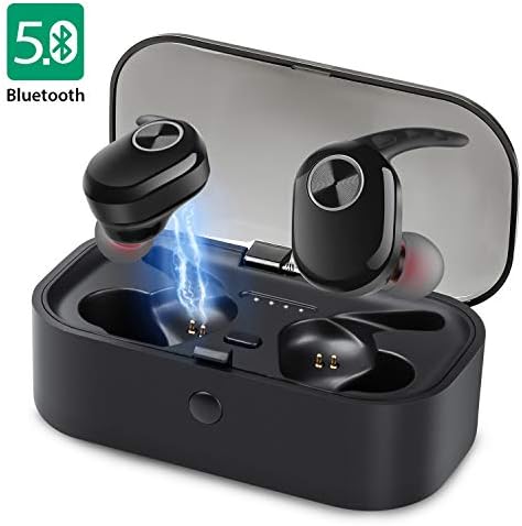 Wireless Earbuds Bluetooth 5.0 Headphones Deep Bass in-Ear Stereo Headsets, Easy Paring, 20-Hour Playtime, IPX5 Water-Resistant, Binaural Calls Compatible with iPhone/Android Phone (Mini, Black)