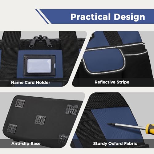 16-Inch Heavy Duty Tool Bag, 22 Pockets Empty Tool Box Organizer Storage, photo 12