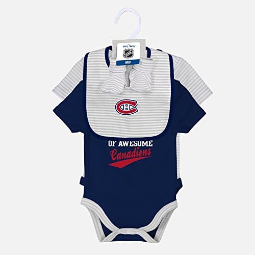 NHL Layette Newborn Team Awesome 2Piece Onesie, Bib & Bootie Set