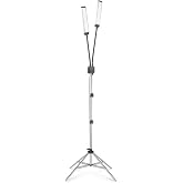 GLAMCOR Revolution X Portable LED Lighting Kit for Makeup Artist, Esthetician and Tattoo Artist | HD 5600K Lighting | Dual-Length arms for Precise Positioning (Grey)