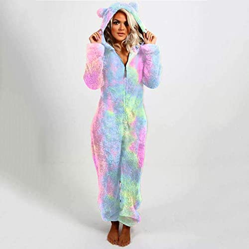 Hooded Jumpsuit Adult Onesie Pajamas For Women Plus Size Teddy