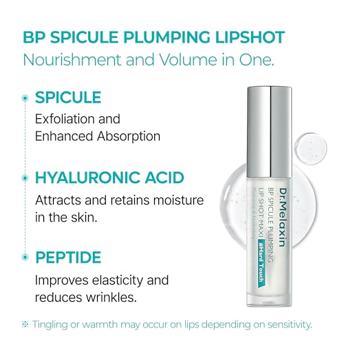 Dr.Melaxin BP Spicule Plumping LIP Shot Maxi (4ml) – Instant Volumizing Gloss for Fuller-Looking Lips, High Shine, Hydration & Plumping Effect, K-Beauty