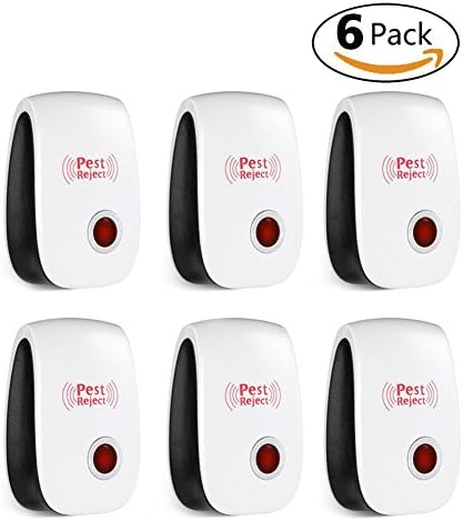 Ultrasonic Pest Repeller IBRE 6 Pack Pest Control Ultrasonic Repeller Plug In Electric Home Repellent Indoor Solution Pest Away Non Toxic Humans Pets Safe Pest Reject For Mosquito Flies Insects Rodent