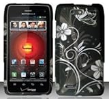 Motorola Droid 4 XT894 (Verizon) White Flowers Design Hard Case Snap On Protector Cover