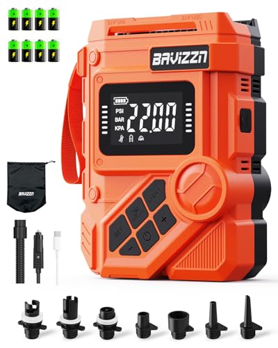 BAVIZZN 22Psi Rechargeable Sup Pump 59.2WH Paddle Board Electric Pump | Type C Line Inflator And Deflator 12v Dc For Paddle Board,Boat,Kayaks,Water Sports
