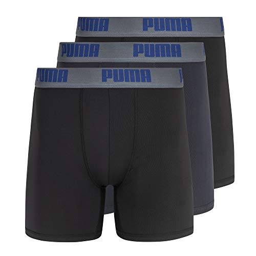 PUMA Men's 3 Pack Boxer Brief, Black/Grey, Large Pricepulse