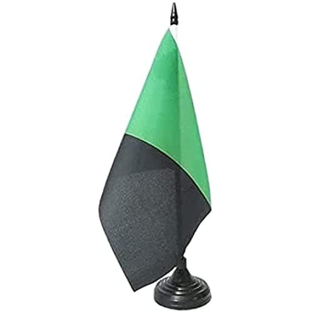 AZ FLAG Anarcho-primitivism Table Flag 5'' x 8'' - Anarcho-primitivist Office Decoration 100% Polyester 21 x 14 cm - Mini Desk Flag with Pole and Black Plastic Base