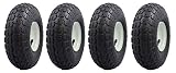 Ranch Tough 4 Pack RT310 10" Pneumatic Replacement Tires for Garden Including Gorilla Cart, Black