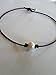 Seasidepearls30A Pearl and Brown 17in Genuine Leather Necklace/Choker