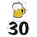 Joymee Cheers to 30 Years Black Glitter Banner for 30th Birthday Wedding Aniversary Party Supplies Decorations - PRESTRUNG (Cheers to 30th Years)