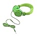 Kids Headphones with Microphone, Volume Limited Hearing Protection & Foldable Lightweight Design, Kids Friendly Safe Material & Tangle-Free Cable, Wired On-Ear Headset for Children Boys Girls (Green)