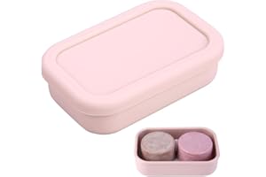 PUTING Large Travel Soap Case Leak Proof, Silicone Shampoo Bar Holder, Soap Container with Draining Layer, Slip-Resistant Portable Bar Soap Holder for Shower, Bathroom, Gym, Camping(Pink)