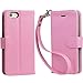 Arae Case for iPhone 6s / iPhone 6, Premium PU Leather Wallet case [Wrist Strap] Flip Folio [Kickstand Feature] with ID&Credit Card Pockets for iPhone 6s / 6 4.7 inch (babypink)
