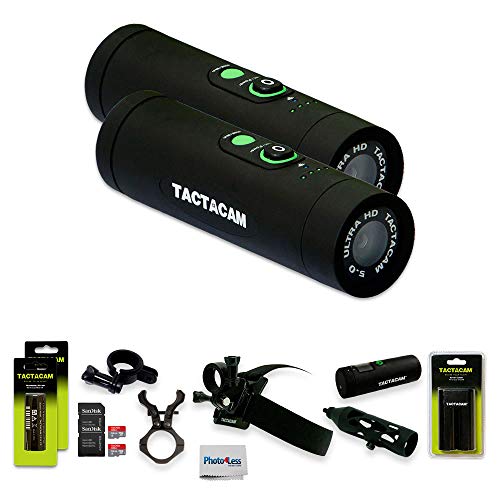 Tactacam Pro Pack Package Includes (1) 5.0 Bow & (1) 5.0 Wide Action Camera + (2) Mounting Accessories + (2) Sandisk 64gb SD Cards, Dual Battery Charger & (4) Batteries + Remote & Photo4less Cloth