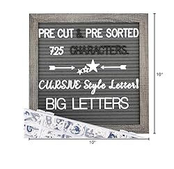 Grey Felt Letter Board - 10x10 Inch, Pre Cut 725