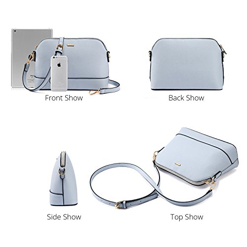 LOVEVOOK Sac a Main Femme Sac Bandouliere Porte Monnaie 3 Pièces Grande Capacité Bleu Clair