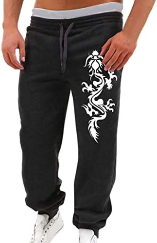Hengzi Men's Spring Summer Joggers Trouser Sport Casual Print Drawstring Pocket Sweatpants Tracksuit Gym Sport Long Pants