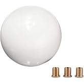 Pursuestar Pure White Round Ball Shift Knob Car Gear Shifter Head Fit Most Manual Automatic Vehicles 5 6 Speed M8 M10 M12