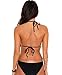 V28® Padded One Piece Fringed Swimsuit Swimwear Monokini (US size: XL, Black2)
