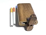 Raw Natural Wood stash Box with 2 Bats and Cleaning Tool fits in Pocket