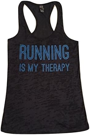 Running Is My Therapy Tank (large, black)