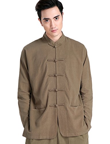 ACVIP Men Long Sleeves Tai Chi Kung Fu Jackets Tops