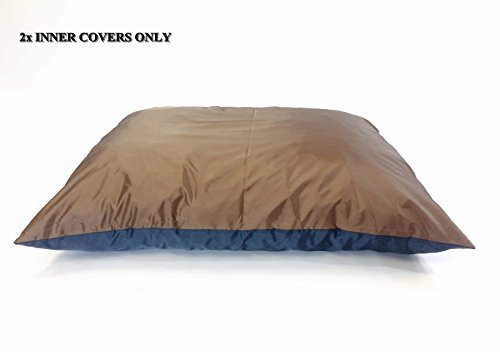 2 Quantity of 47"x29" Large size Top Brown Full Waterproof Bottom Blue Breathable Water Resistant Flat Dog Bed Liner - Internal Cover Case