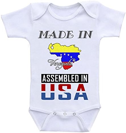 Made in Venezuela Assembled in The USA Custom Boutique Baby Bodysuit Onesie