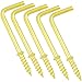 Shells 30PCS Gold Color Copper Plated Metal Right-Angle Hooks 7 Shape Screw Hooks Self-Tapping Screws Hooks L Shape Hooks 1.8 Inches 1+1/4#